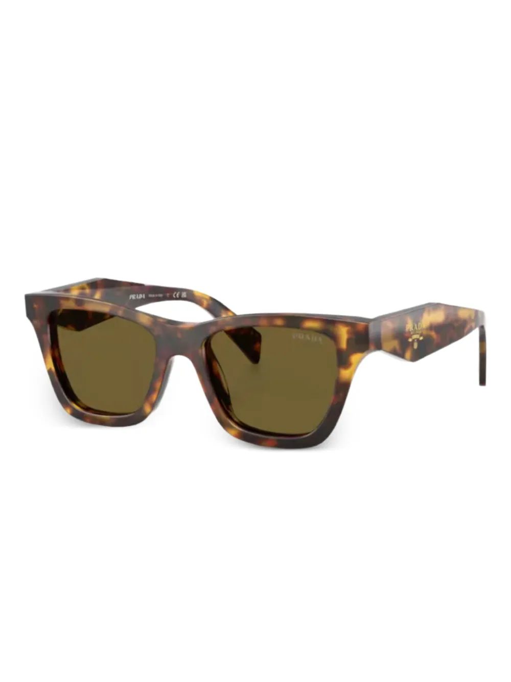 Prada Eyewear square-frame logo-lettering sunglasses - Marrone