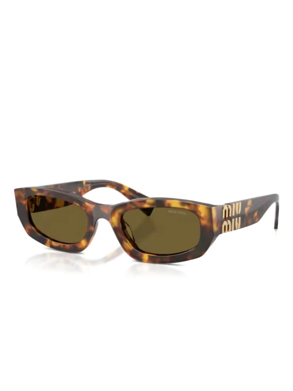 Miu Miu Eyewear logo-lettering tinted sunglasses - Braun