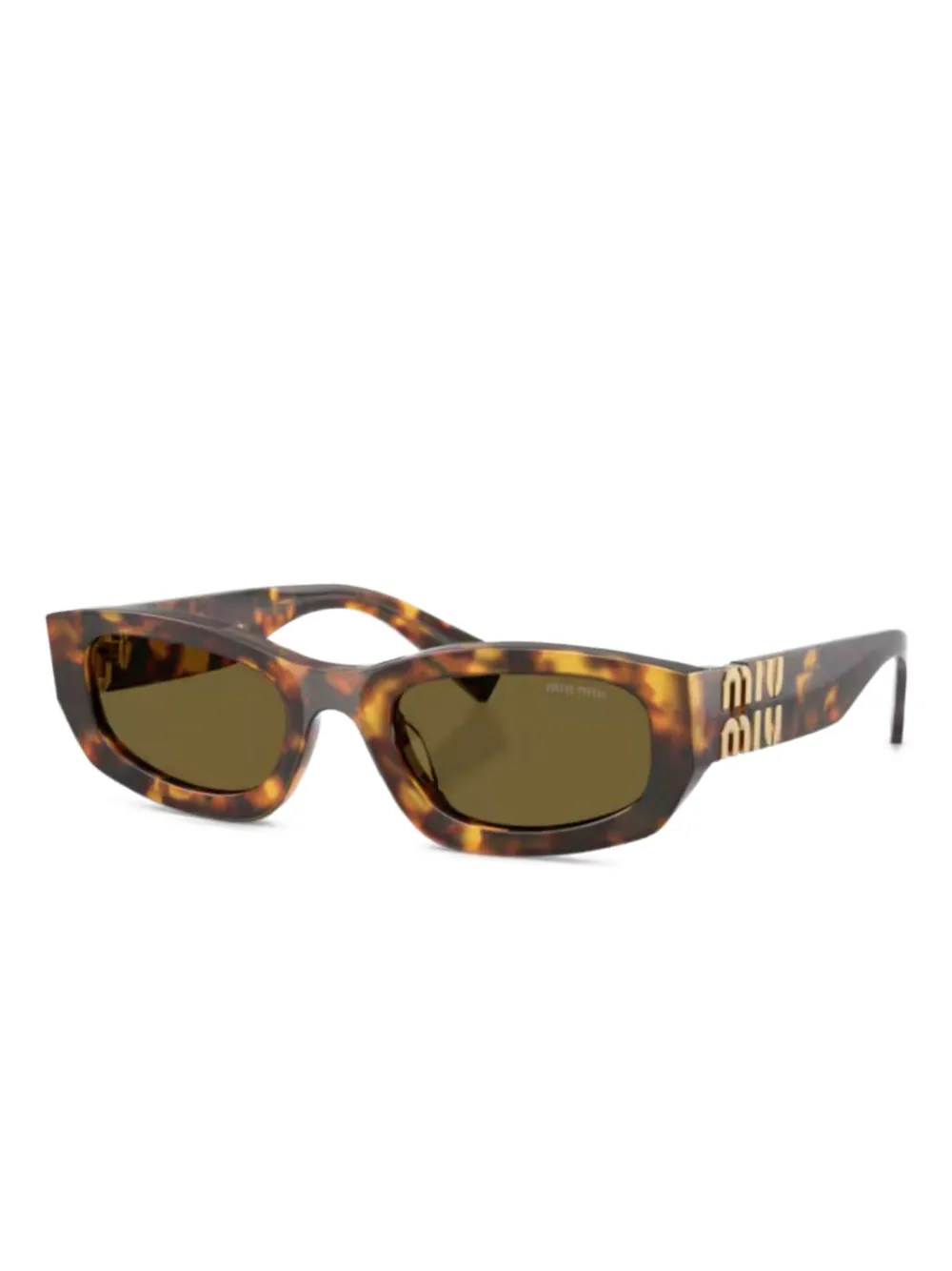 Miu Miu Eyewear logo-lettering tinted sunglasses - Marrone