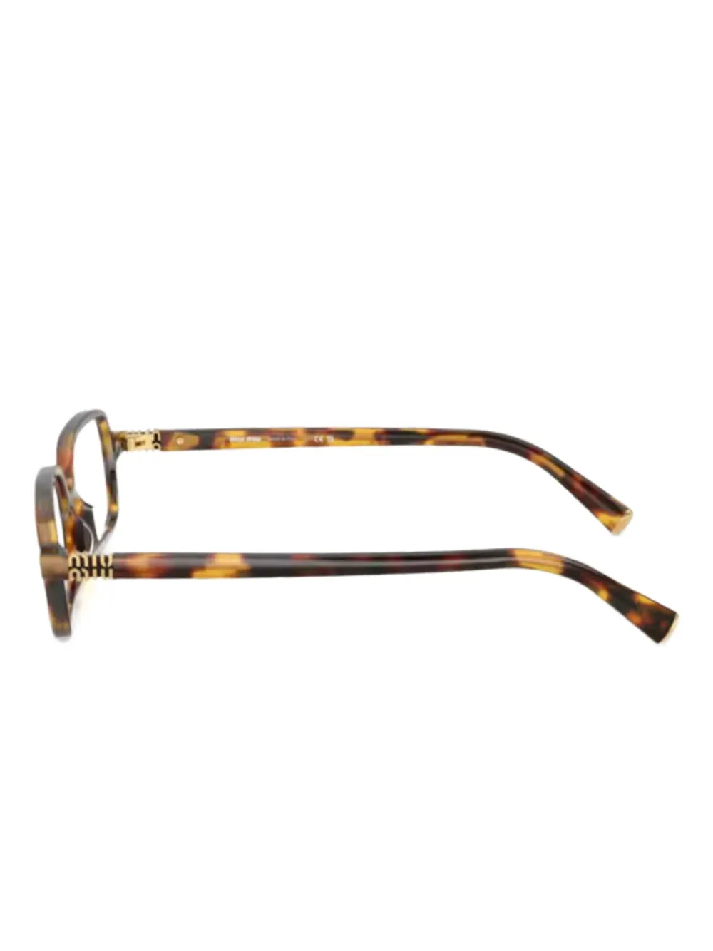 Miu Eyewear Bril met rechthoekig montuur Bruin