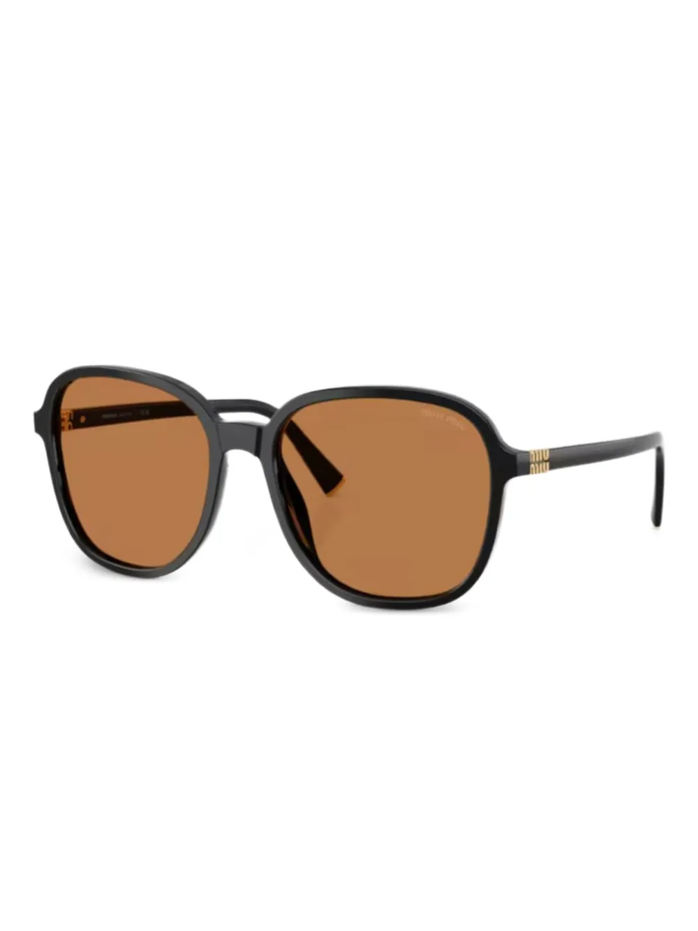Miu Miu Eyewear logo-detail round-frame sunglasses - Nero