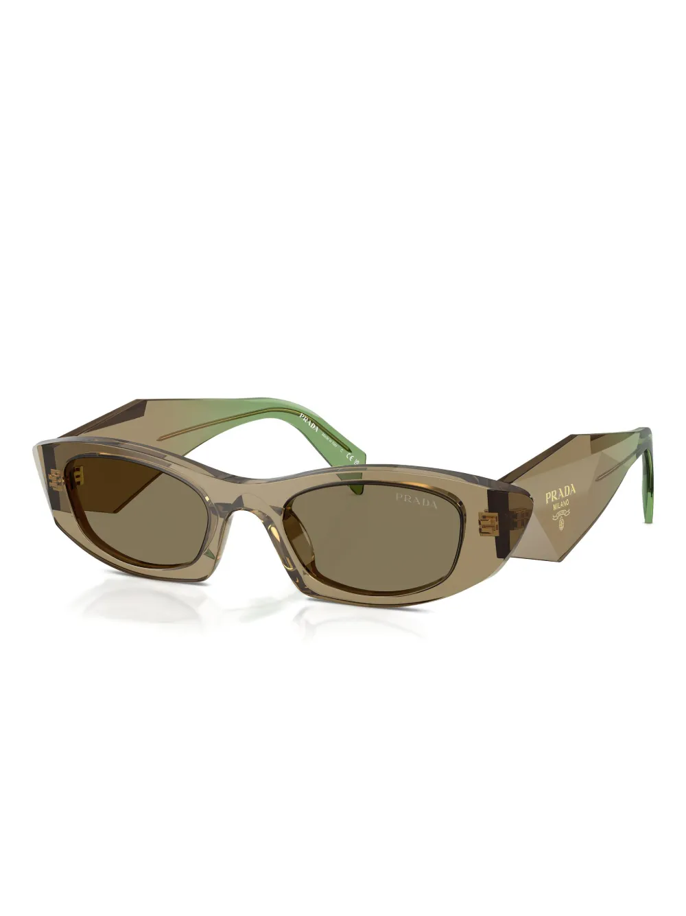 Prada Eyewear geometric-frame sunglasses - Beige