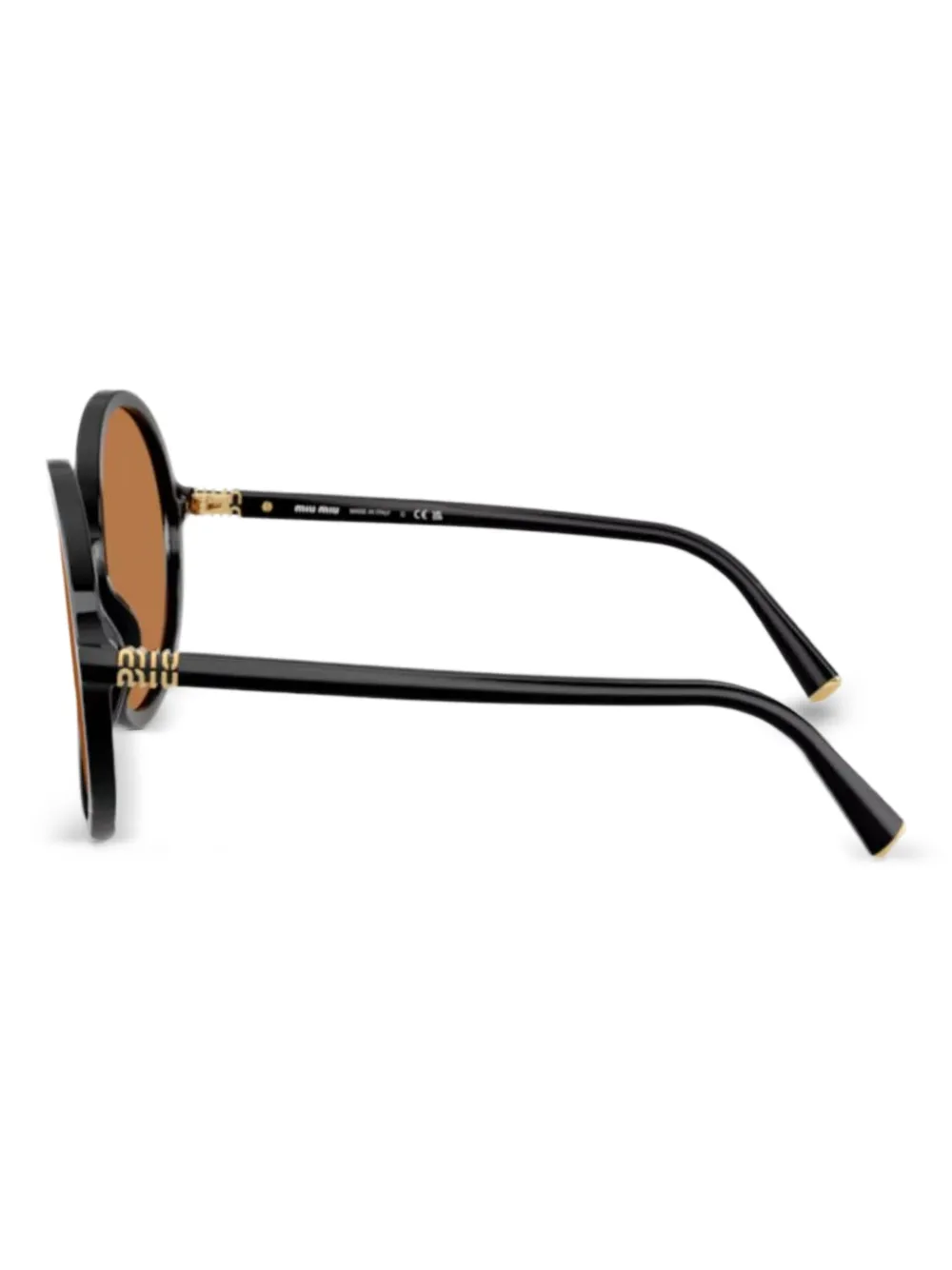 Miu Eyewear Zonnebril met rond montuur Zwart