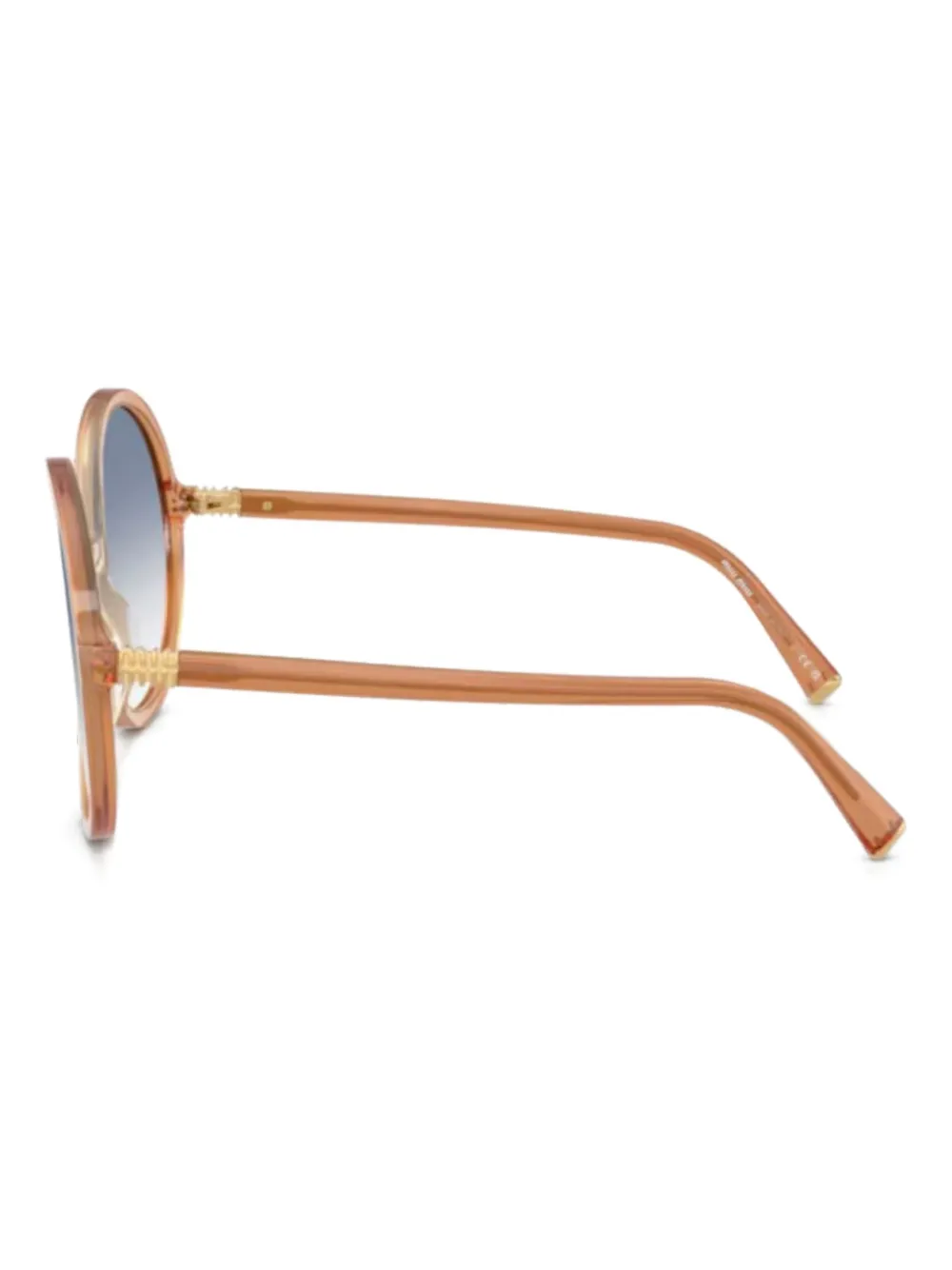 Miu Eyewear Zonnebril met rond montuur Beige
