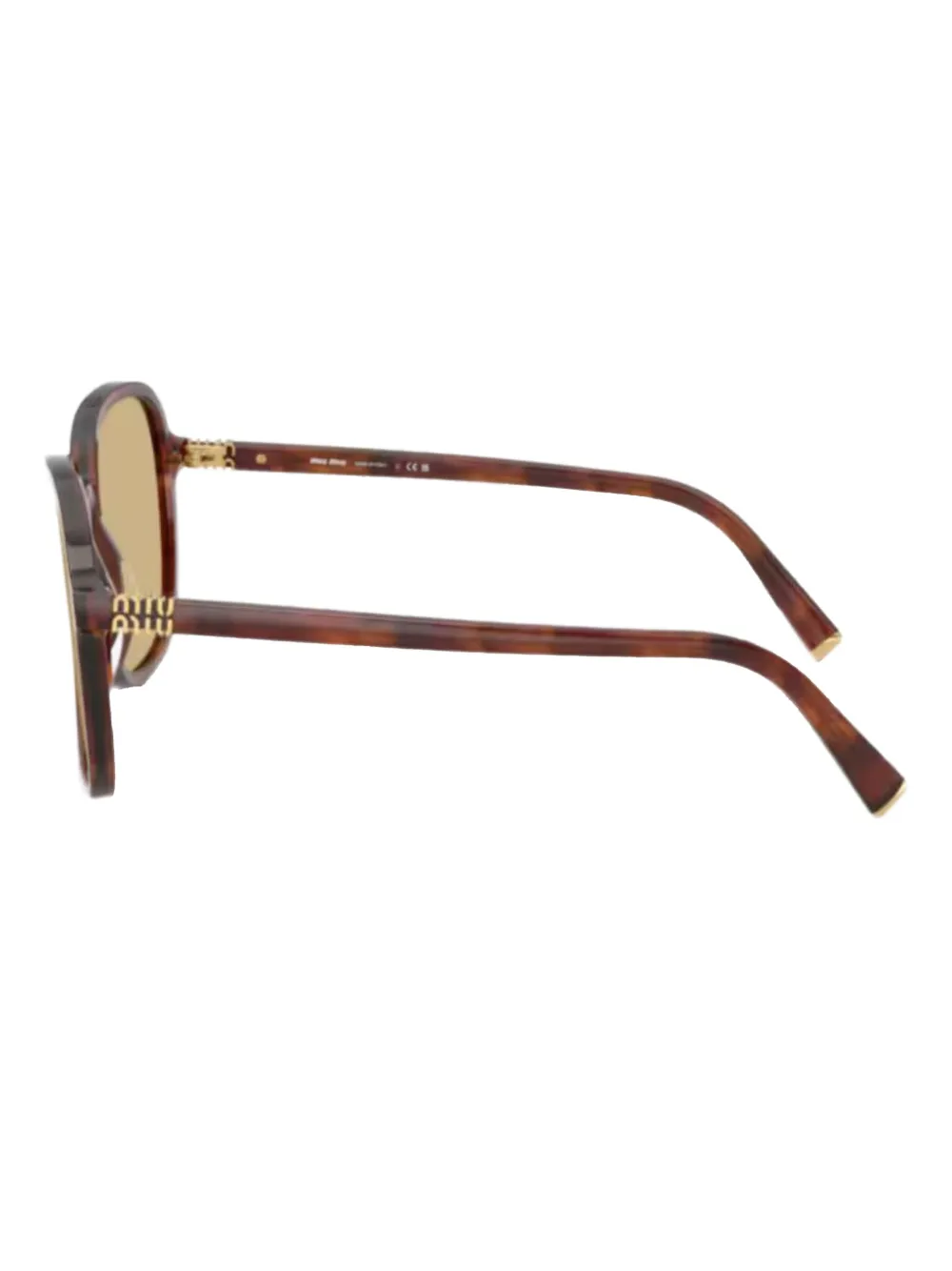 Miu Eyewear Zonnebril met rond montuur Bruin