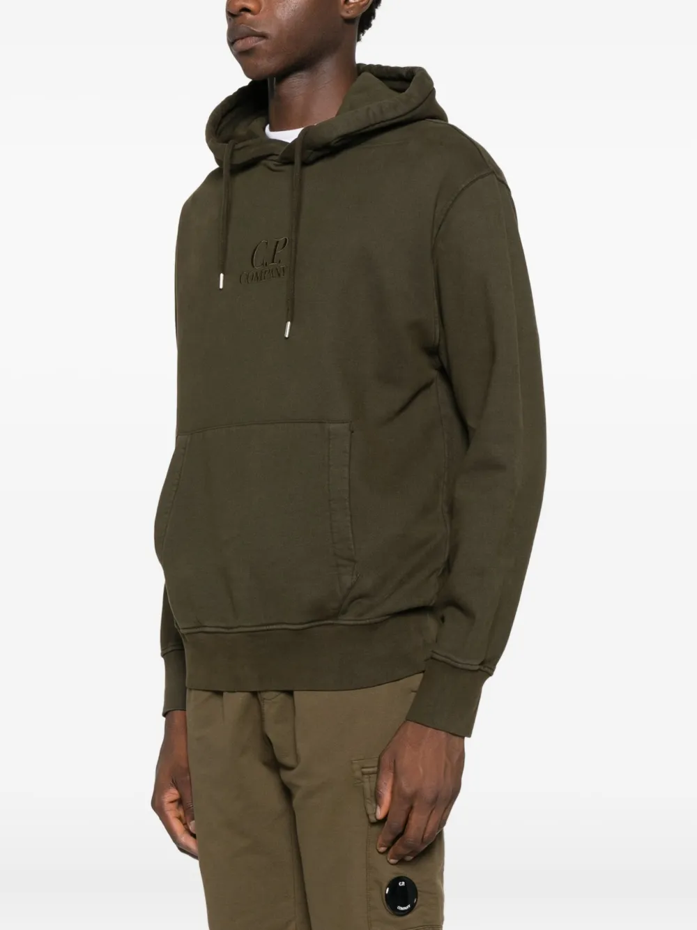 C.P. Company Hoodie met geborduurd logo Groen