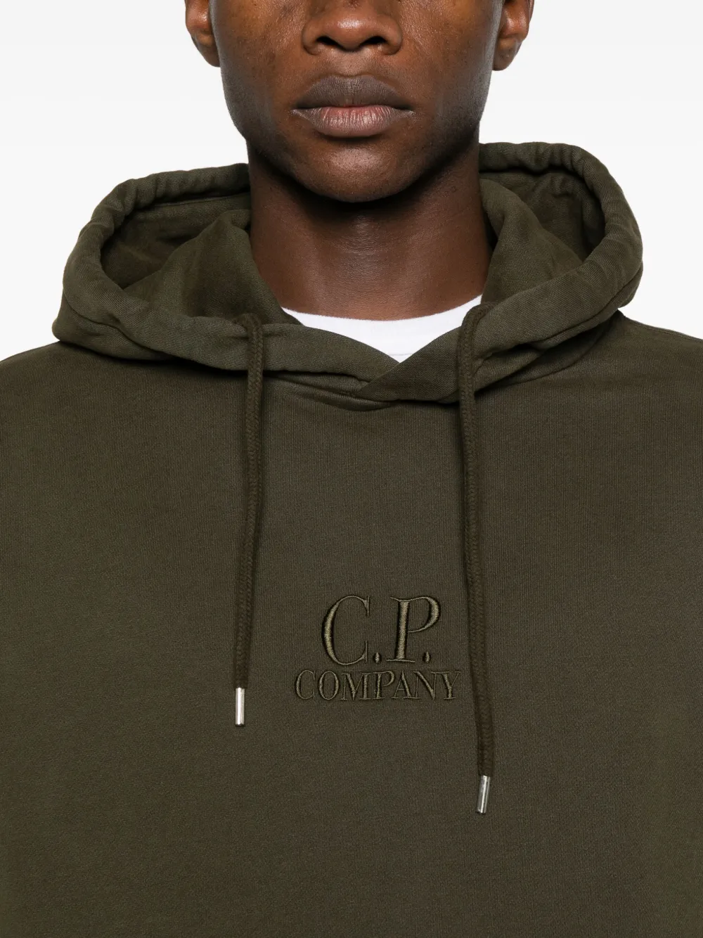 C.P. Company Hoodie met geborduurd logo Groen