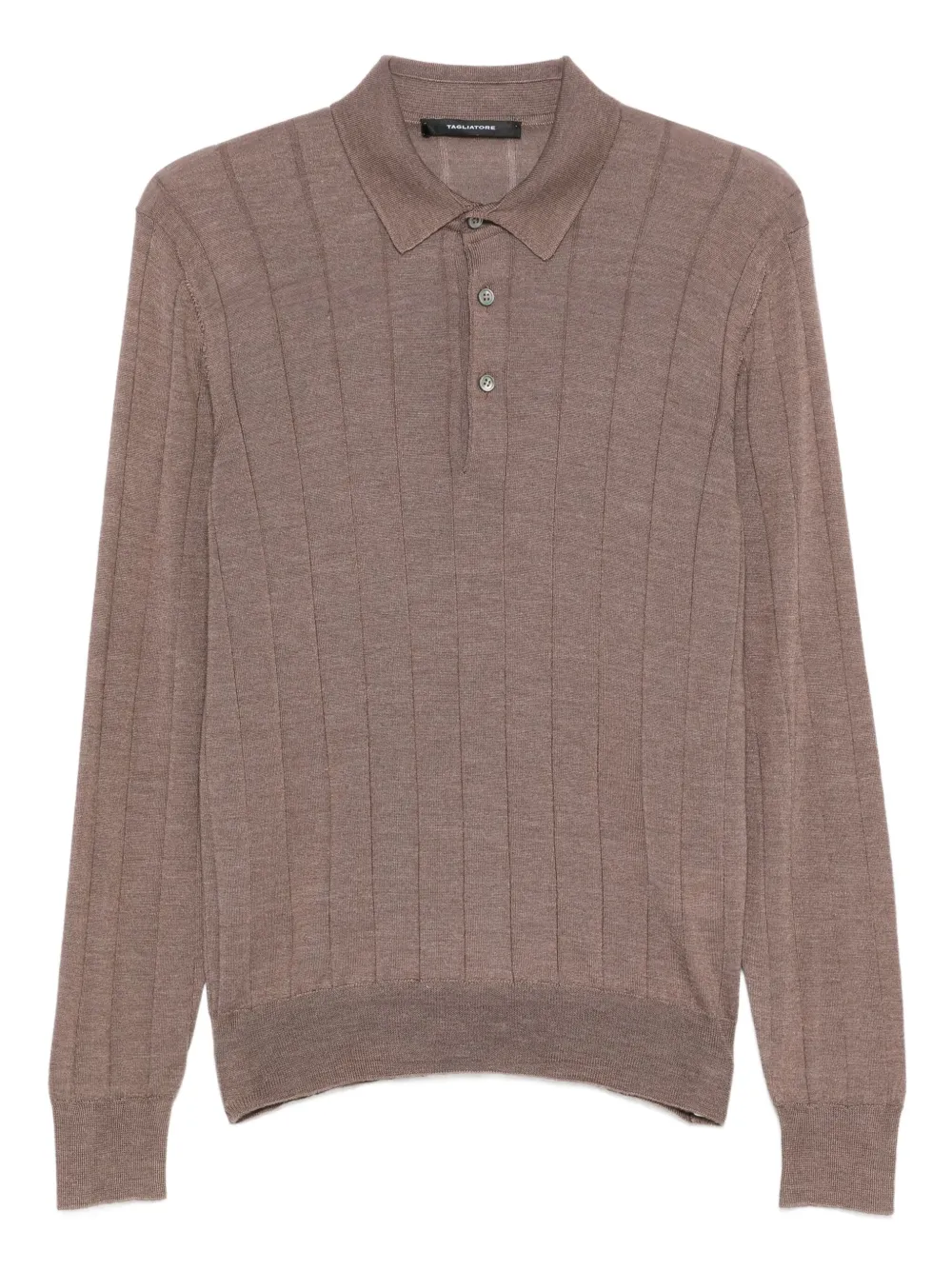 Tagliatore Geripptes Poloshirt mit Knopfleiste | Braun | Image 1