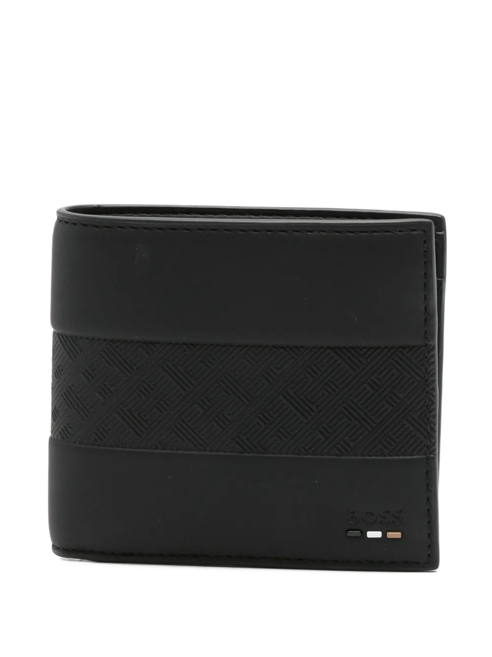 BOSS textured panelled wallet | Black | Image 1