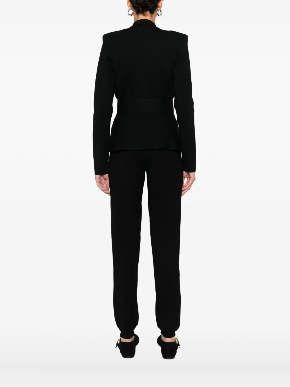 Elisabetta Franchi Belted Blazer In Black
