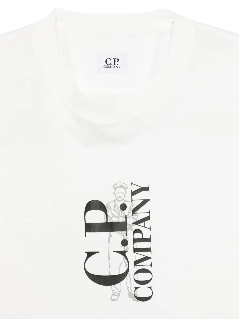 C.P. Company T-shirt met logoprint Wit