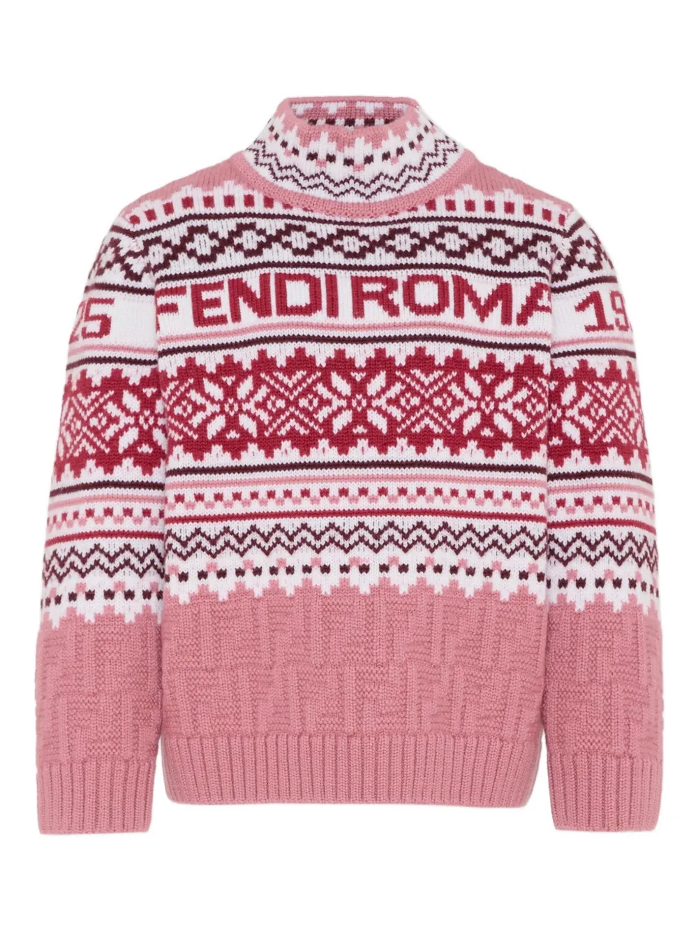 Fendi Kids patterned roll-neck sweater - Rosa