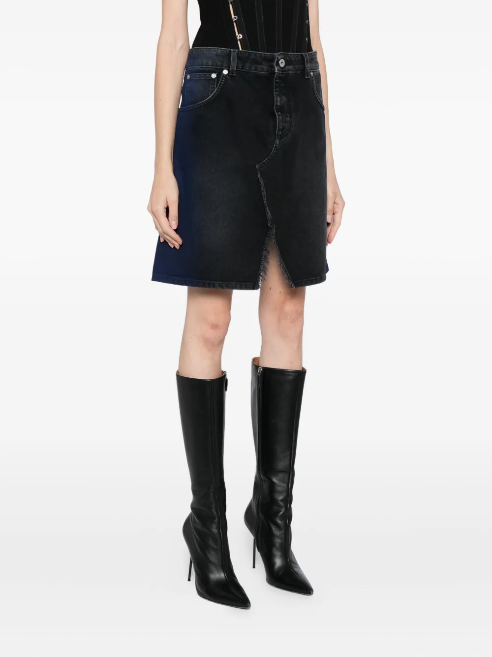 Off-white Spray Jil Denim Skirt In Blue