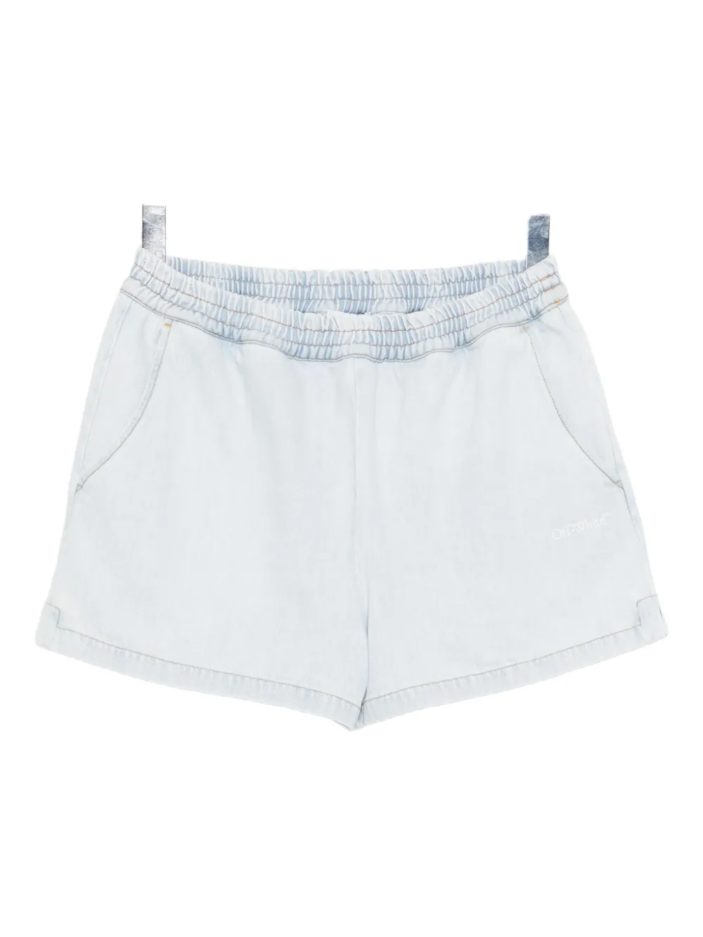 Off-white Logo-print Denim Shorts In Multi