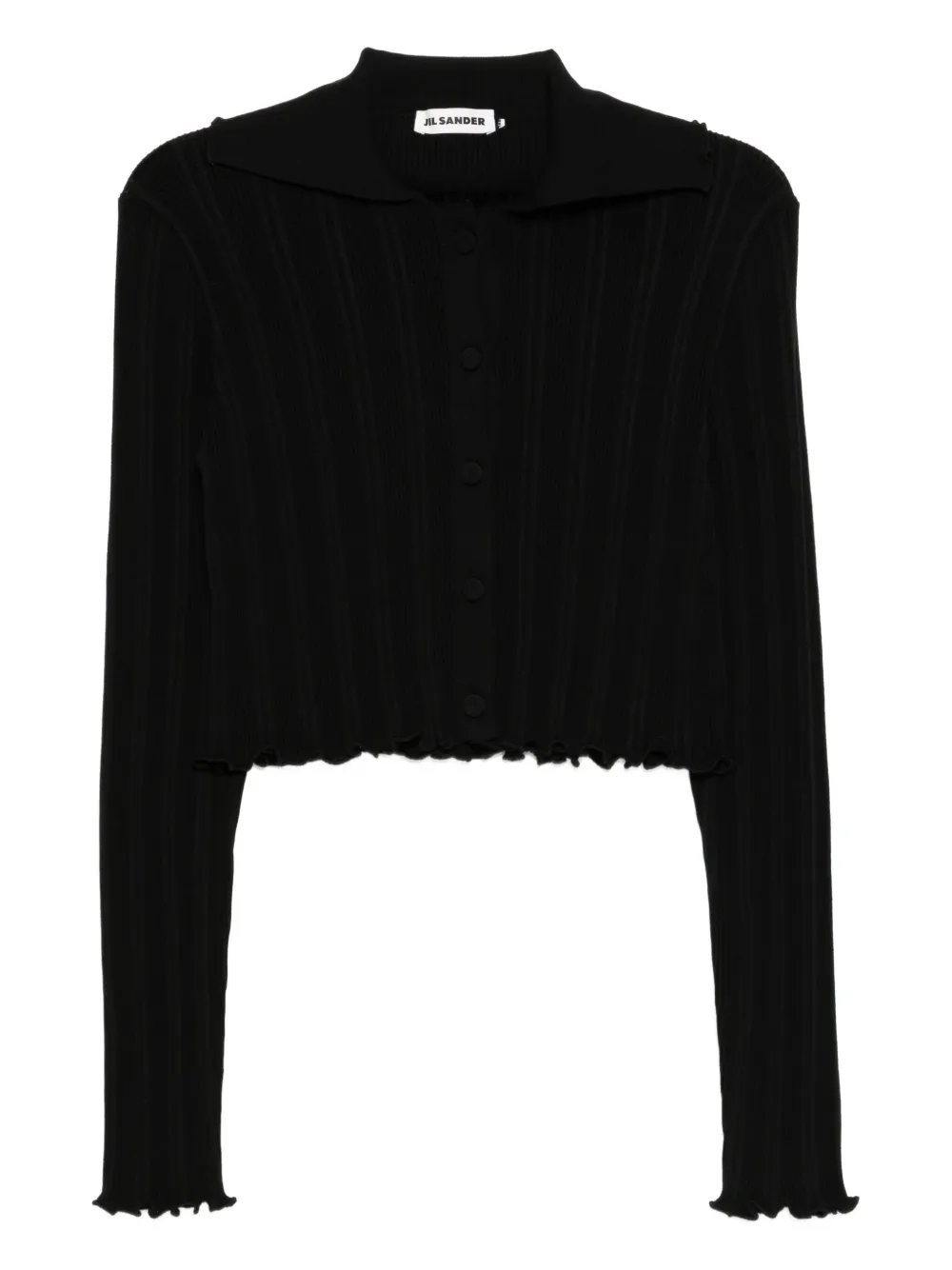 Jil Sander Cardigan con ruches - Nero