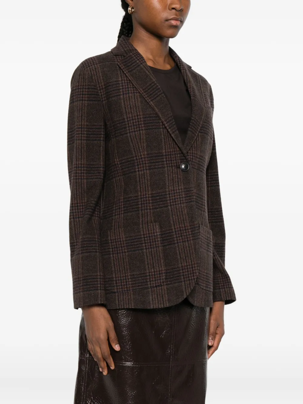 Circolo 1901 Check-pattern Blazer In Brown