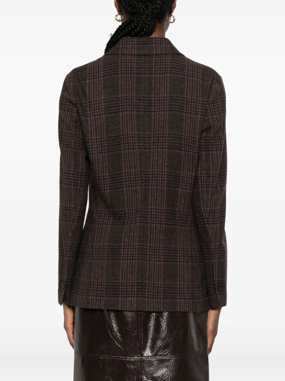 Circolo 1901 Check-pattern Blazer In Brown