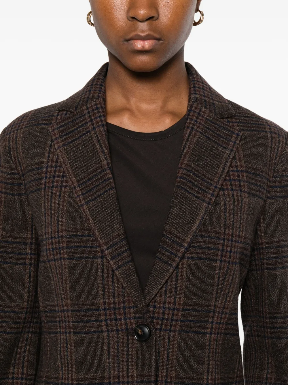 Circolo 1901 Check-pattern Blazer In Brown