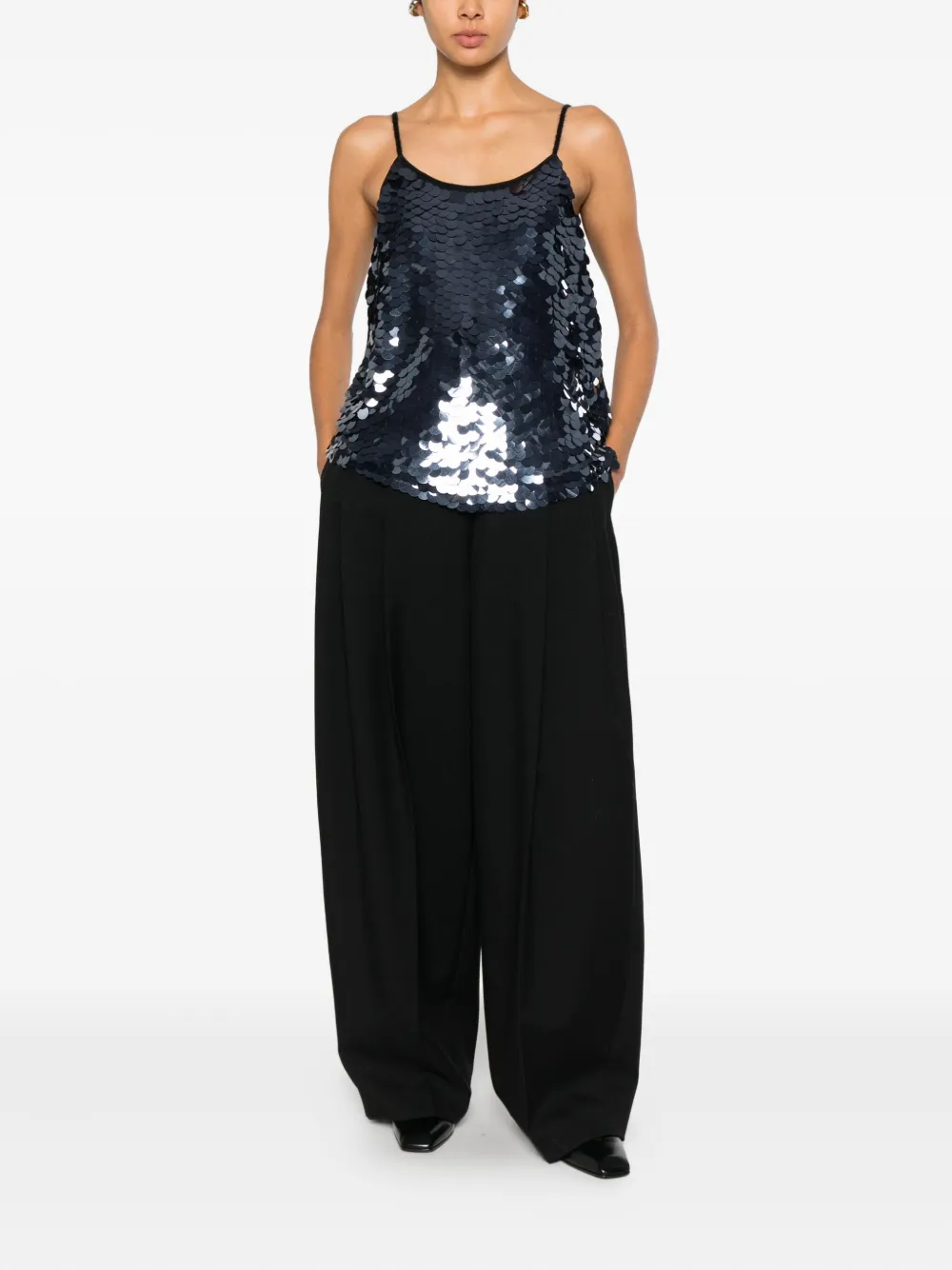 Fabiana Filippi Sequin-embellishment Top In Black