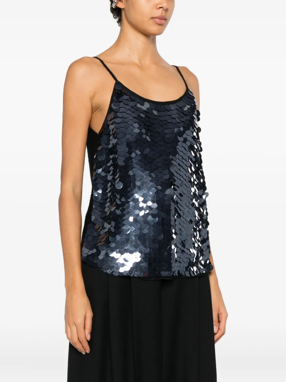 Fabiana Filippi Sequin-embellishment Top In Black