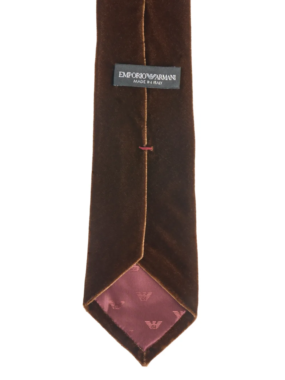 Emporio Armani Fluwelen stropdas - Bruin