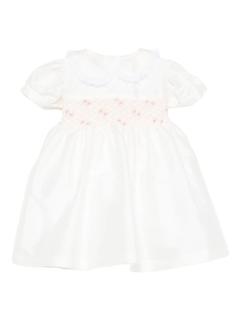 Mariella Ferrari smocked dress - Bianco