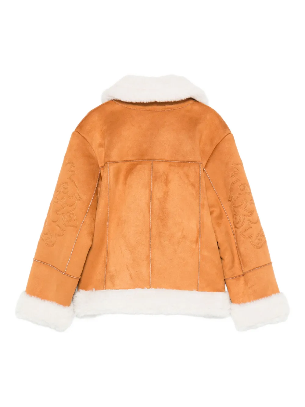MC2 Saint Barth Kids logo-embroidered faux fur-collar jacket | Girls Faux Fur Jackets | Image 2