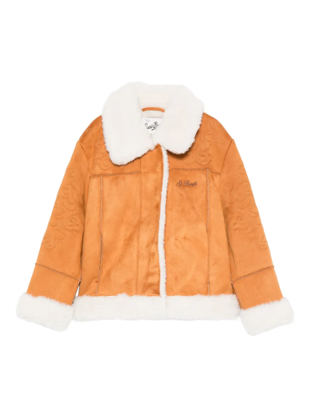 MC2 Saint Barth Kids エコファーカラージャケット - ブラウン MC2 Saint Barth Kids エコファーカラージャケット - ブラウン