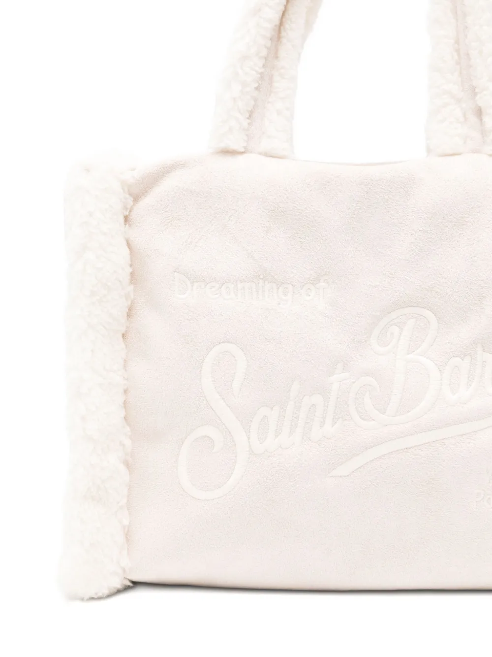 MC2 Saint Barth Schoudertas met geborduurd logo Beige