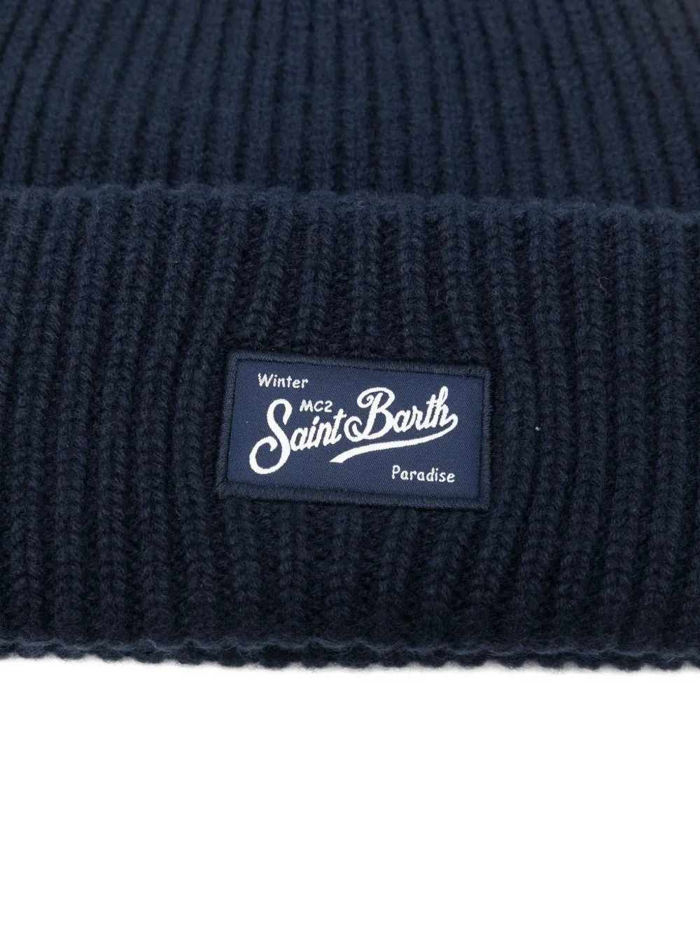 Mc2 Saint Barth Logo-patch Beanie In Blue