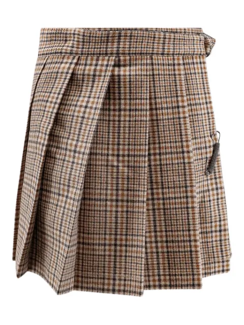 Brunello Cucinelli pleated check mini skirt