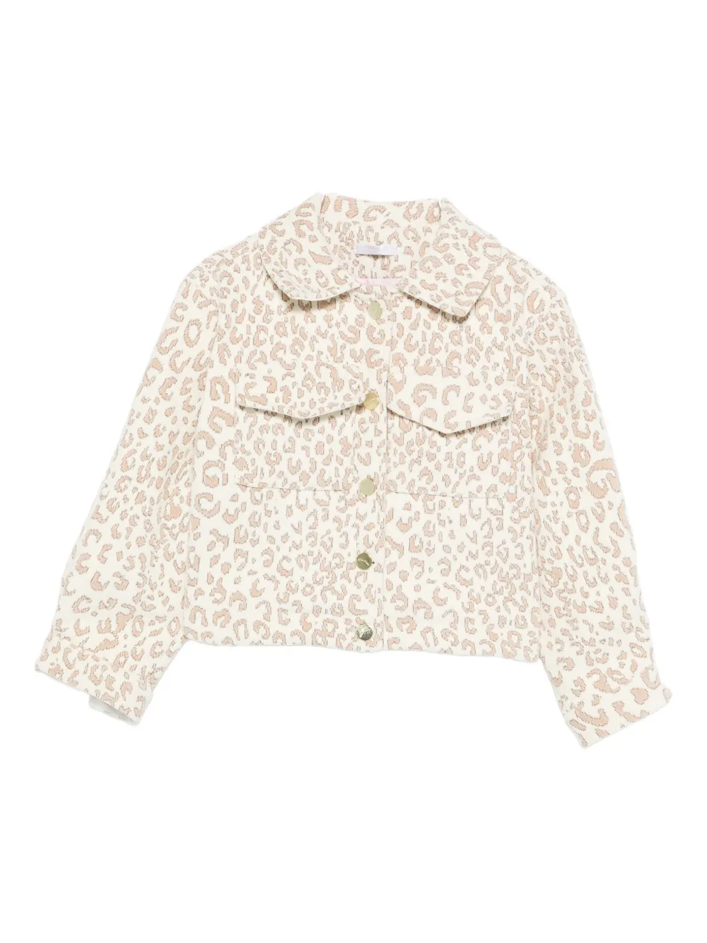 Miss Grant Kids leopard-print denim jacket | White | Image 1