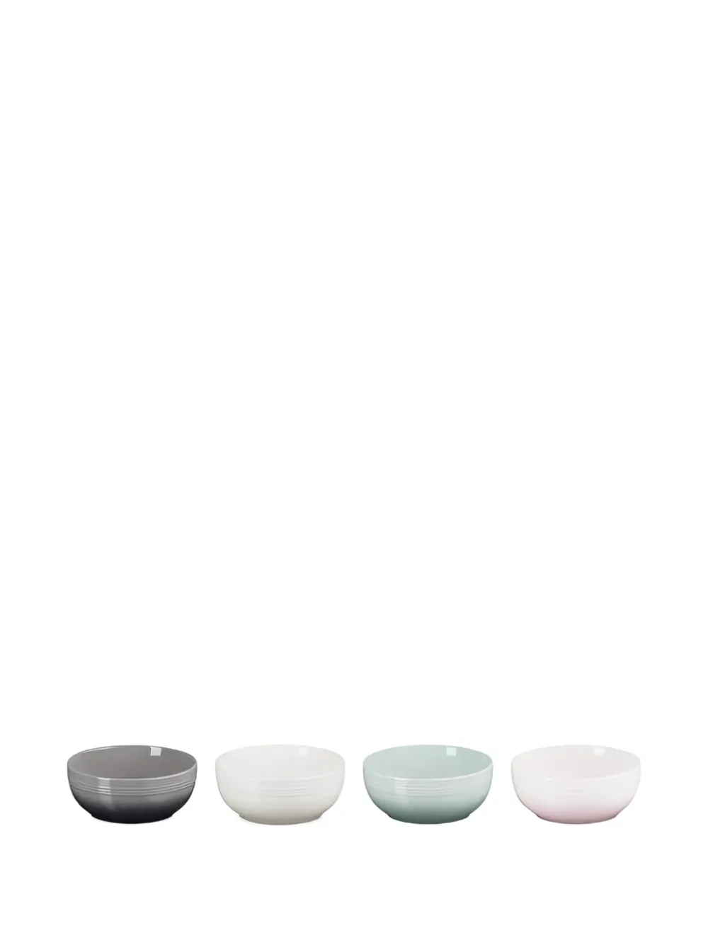 Le Creuset Ribbed Ceramic Bowls (set Of Four) In Multi