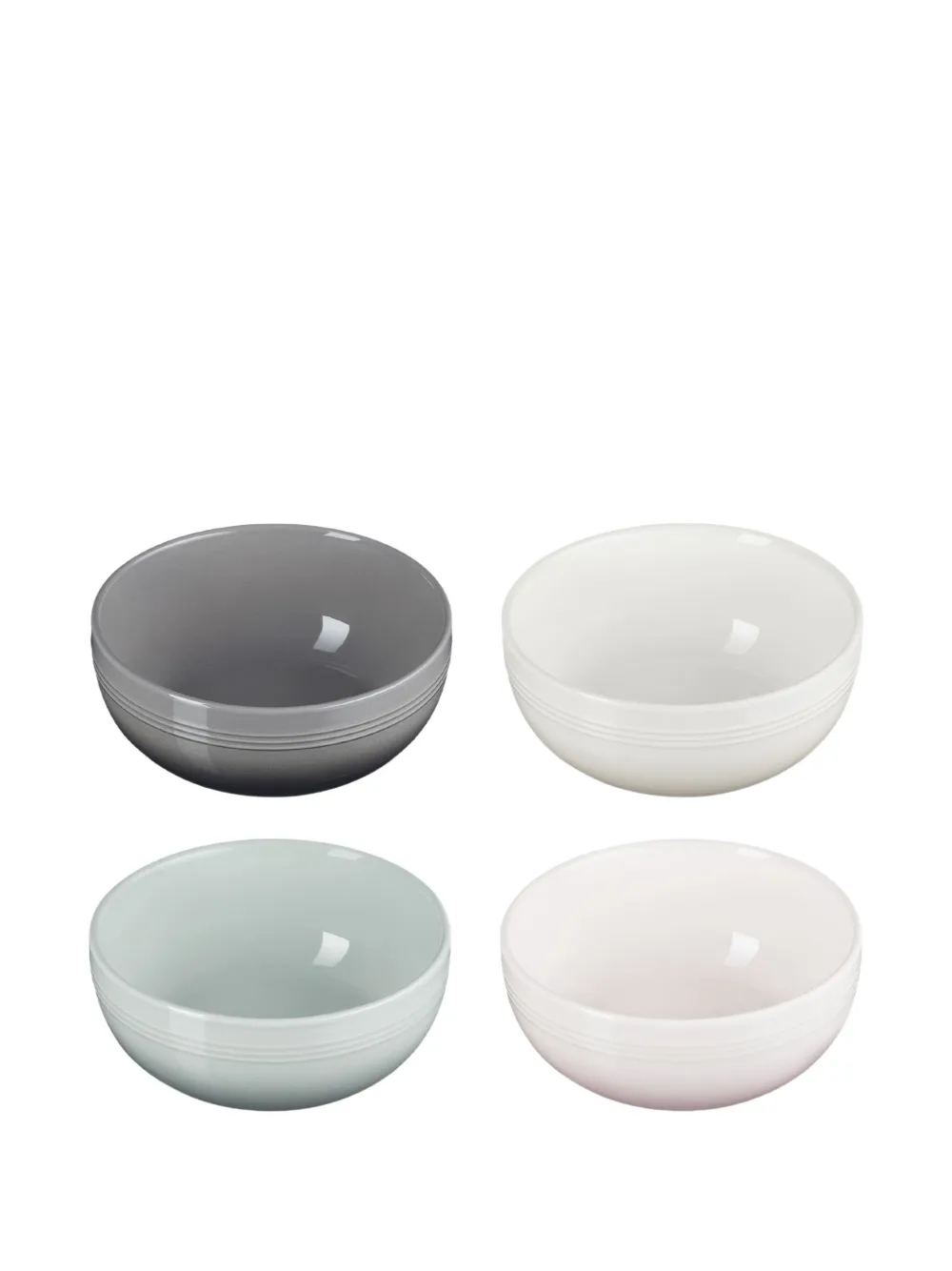 Le Creuset Ribbed Ceramic Bowls (set Of Four) In Multi