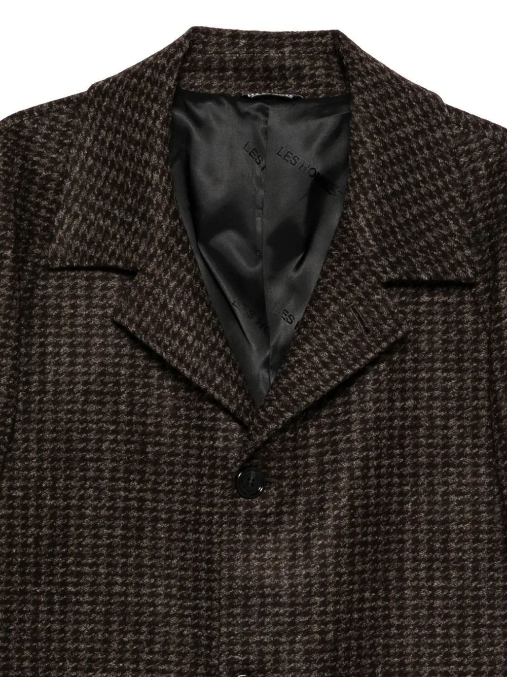 LES HOMMES Jas met pied-de-poule print Bruin