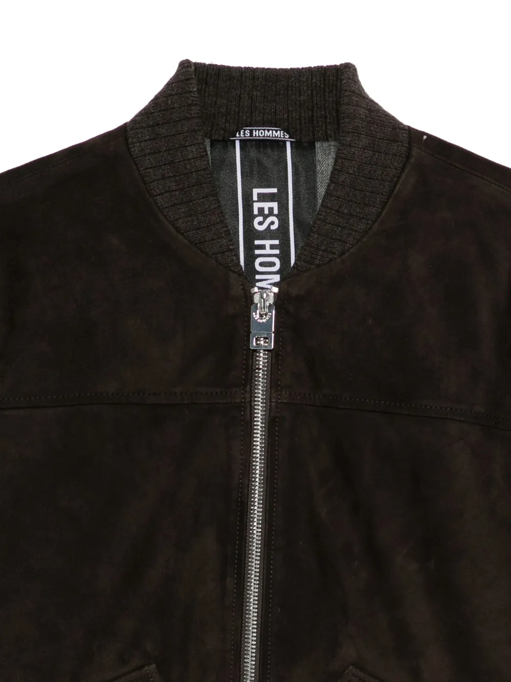 LES HOMMES Bomberjack met rits Bruin