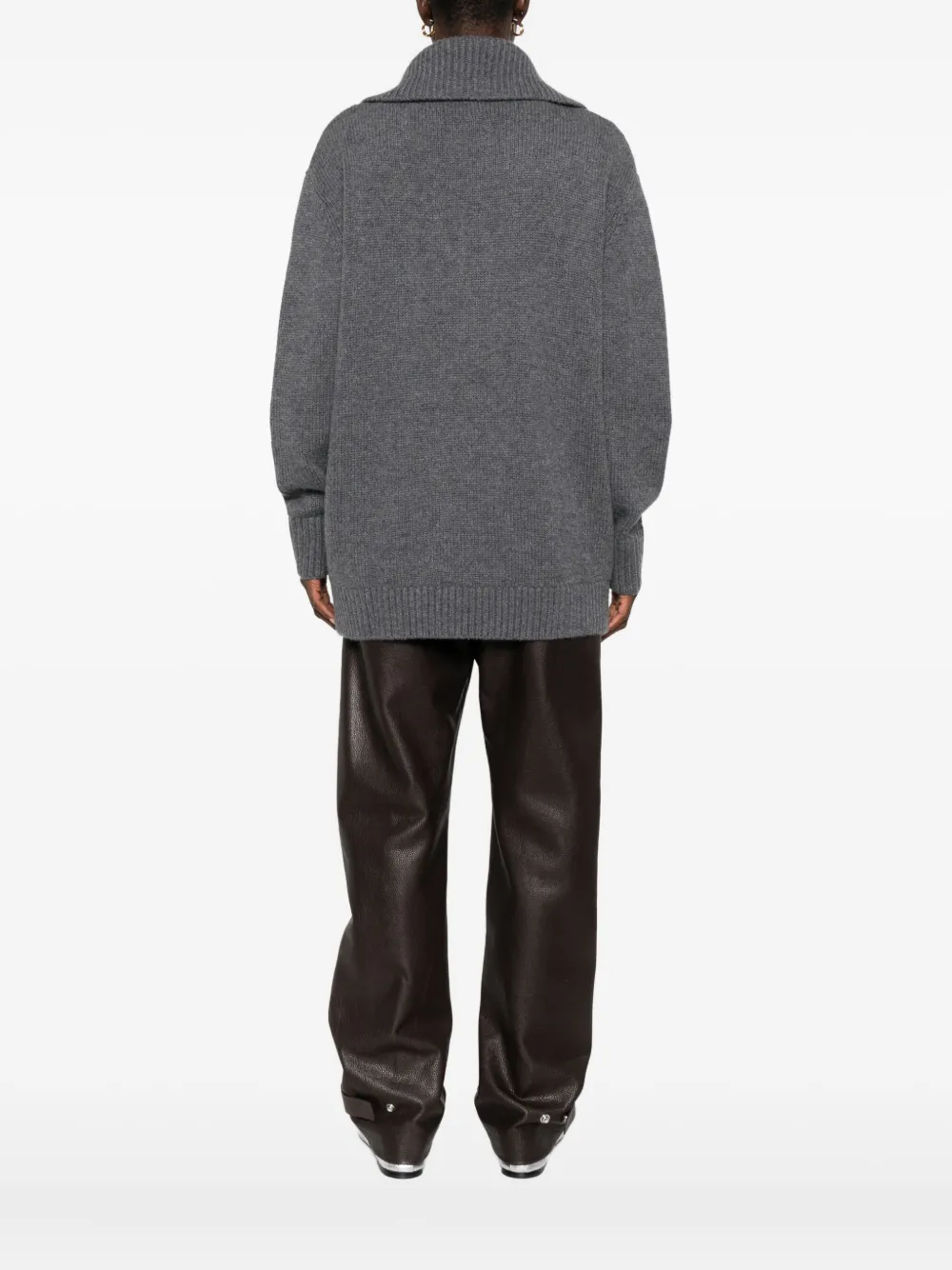 Lisa Yang Drop-shoulder Cardigan In Gray