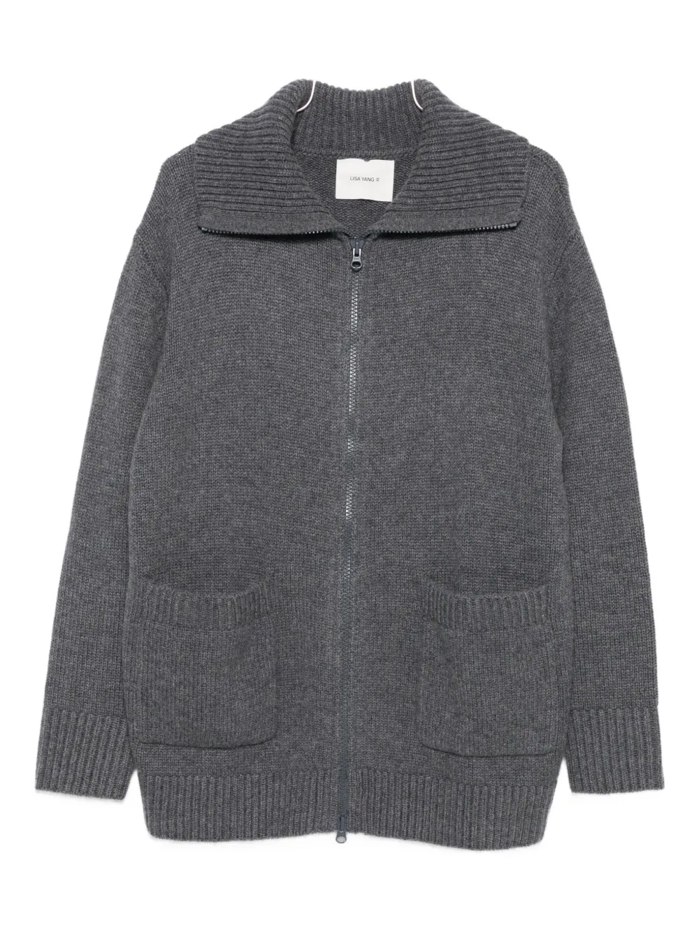 Lisa Yang Drop-shoulder Cardigan In Gray