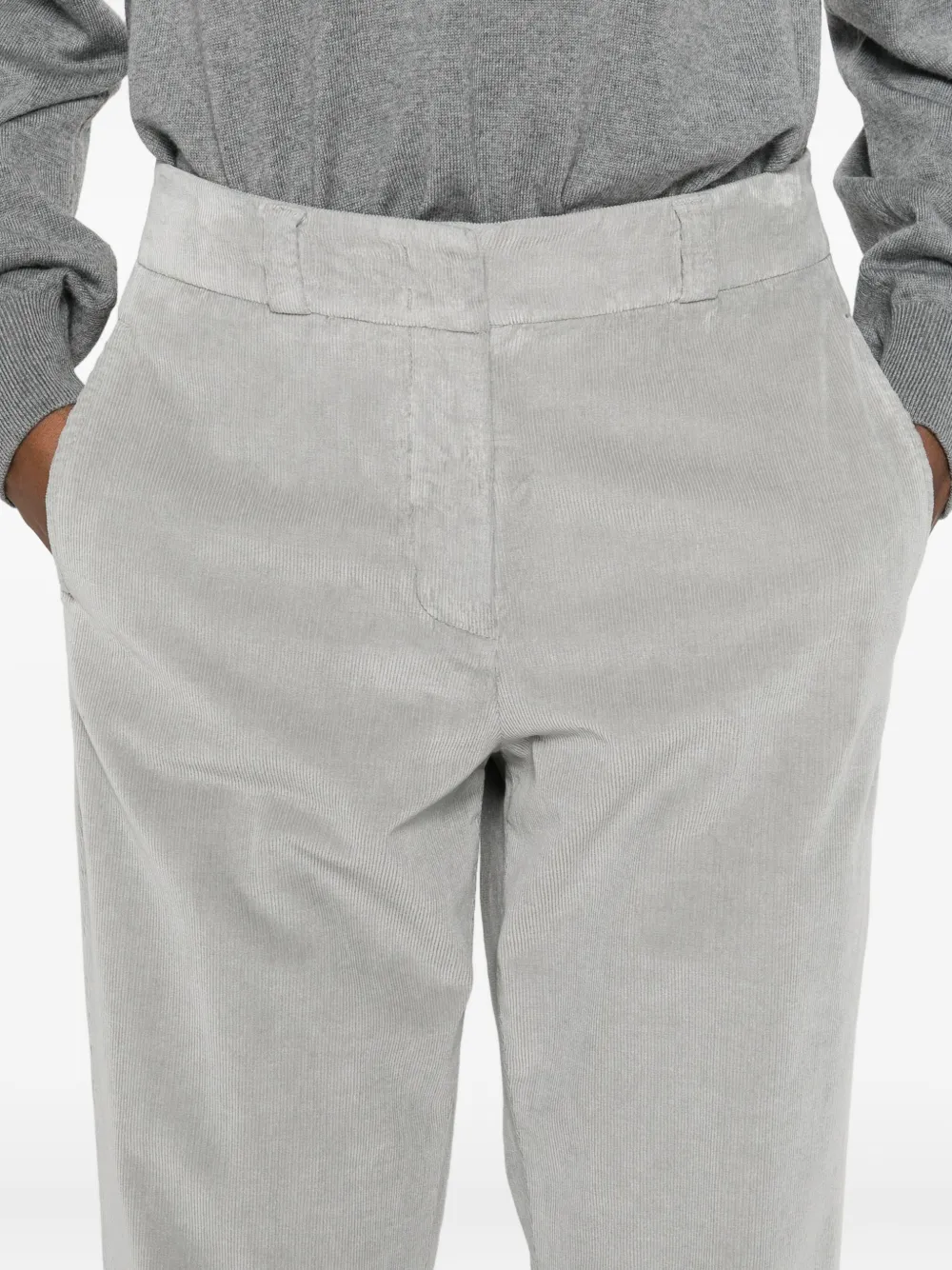 Peserico Broek met manchetten Grijs