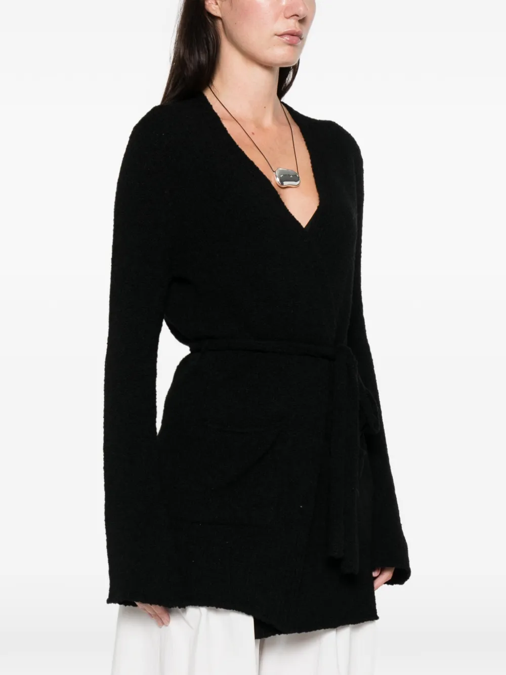 Roberto Collina Tie-waist Cardi-coat In Black