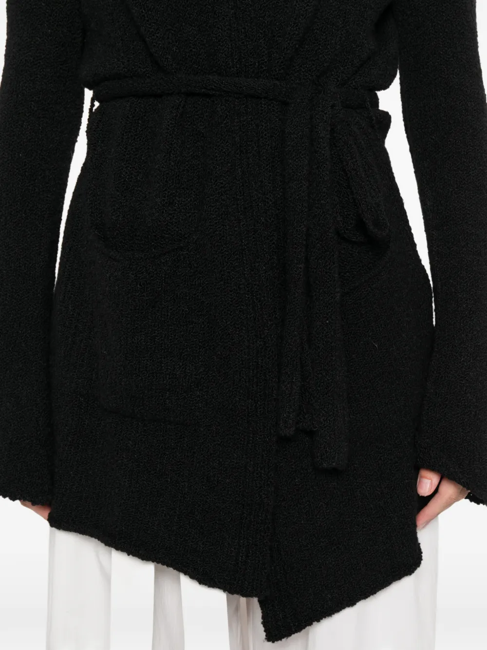 Roberto Collina Tie-waist Cardi-coat In Black