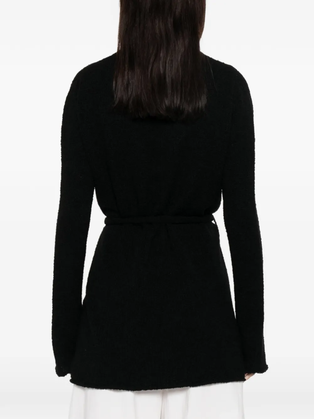 Roberto Collina Tie-waist Cardi-coat In Black