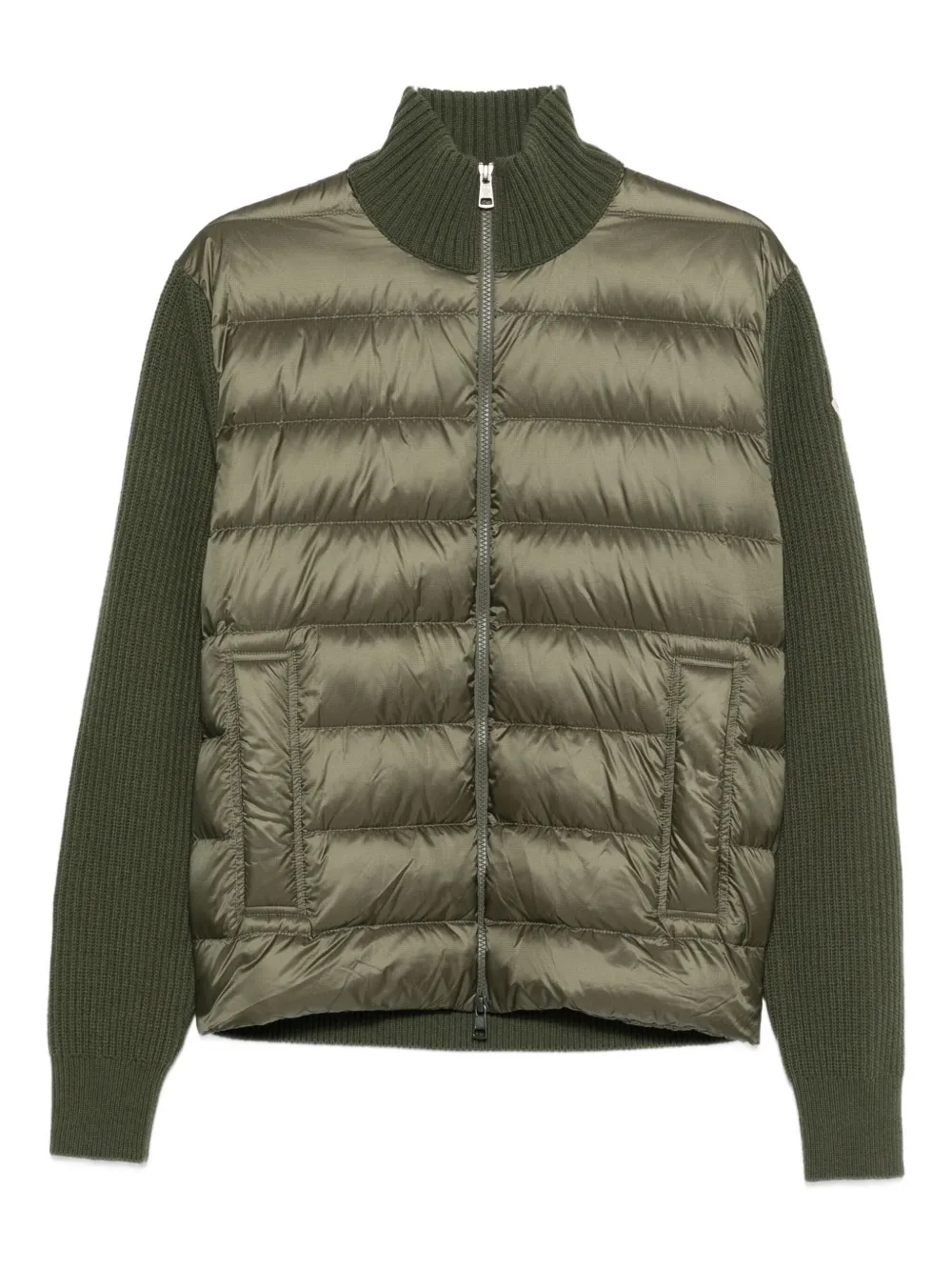 Moncler quilted-panel zip cardigan - Verde