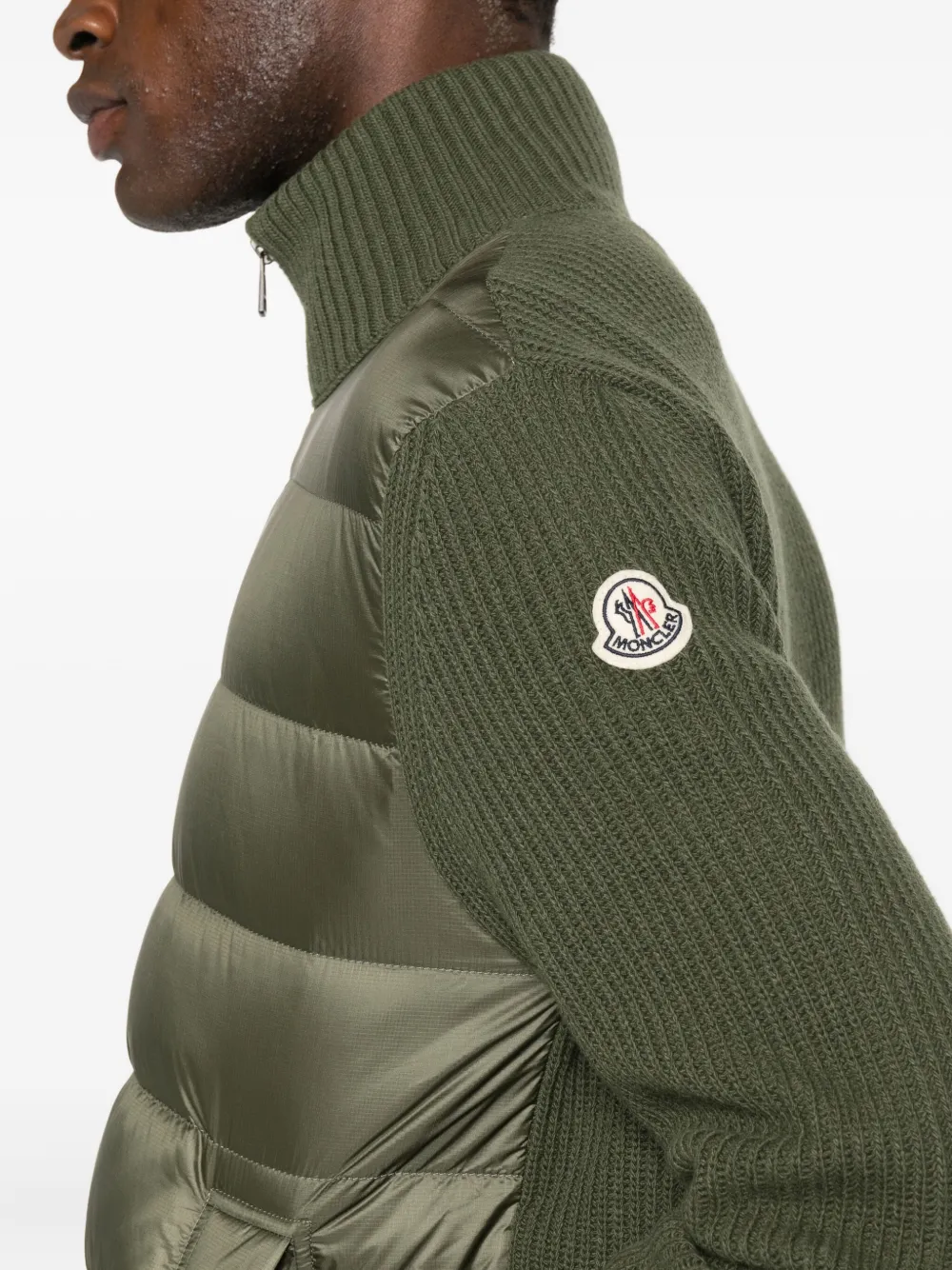 Moncler Vest met rits en gewatteerd vlak Groen