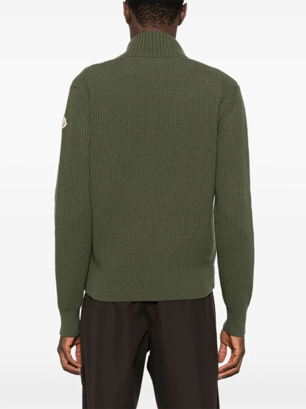 Moncler Vest met rits en gewatteerd vlak Groen