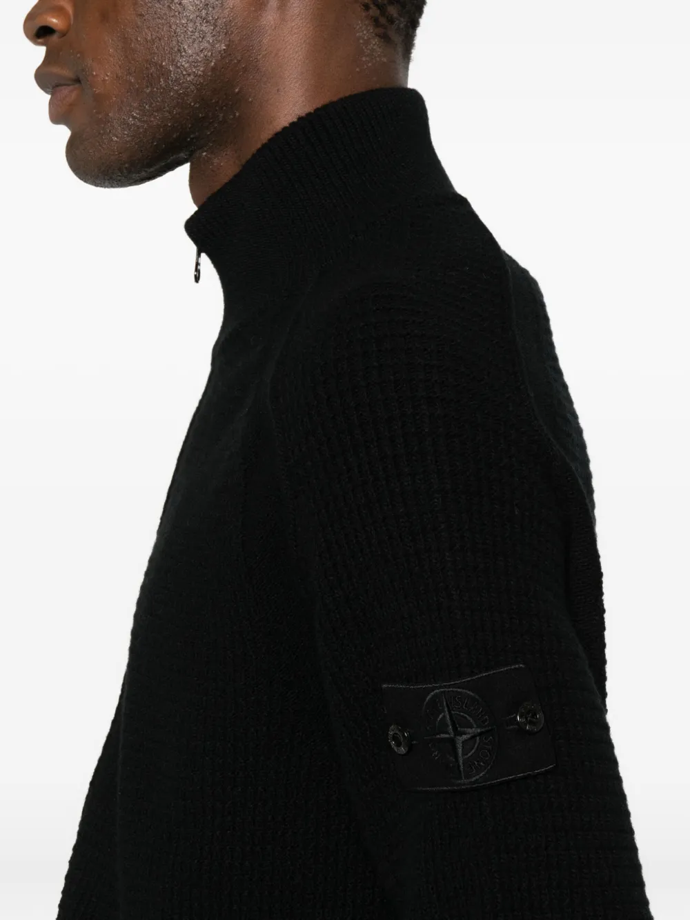 Stone Island Vest met Compass-logopatch Zwart