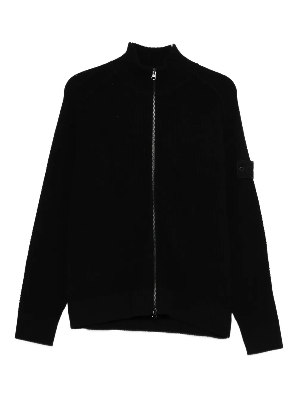 Stone Island Compass-badge zip-up cardigan - ブラック Stone Island Compass-badge zip-up cardigan - ブラック