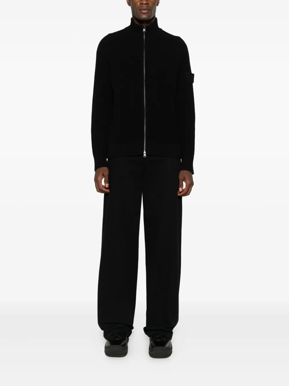 Stone Island Compass-badge zip-up cardigan | Cardigans | Image 2