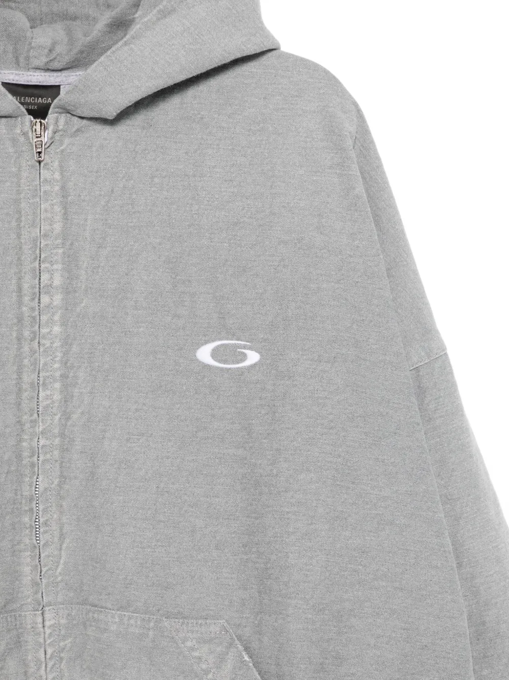 Balenciaga Trompe-l'oeil hoodie met rits Grijs