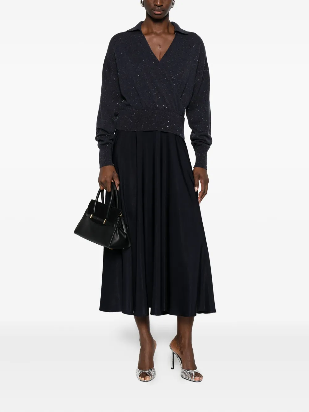 Peserico panelled midi dress - Blauw
